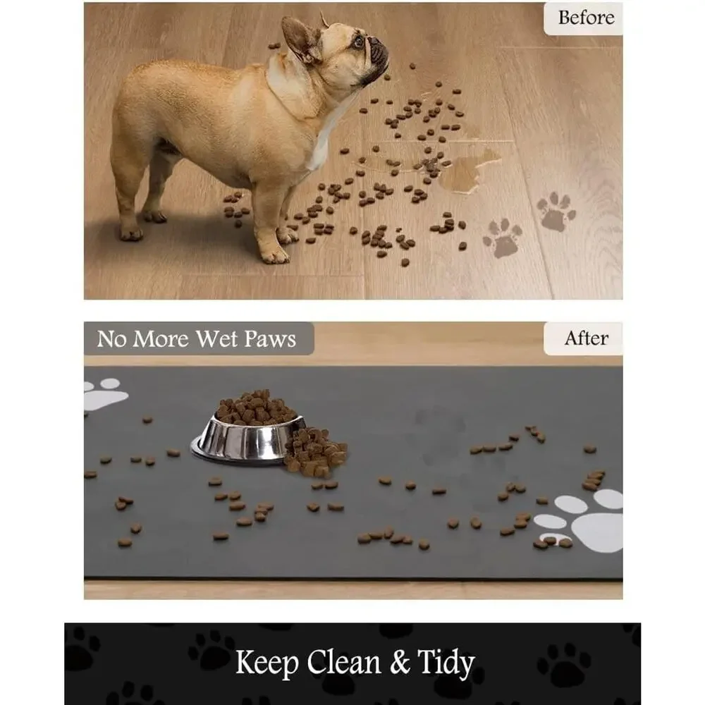 Pet Feeding Mat-Absorbent Dog Mat for Food and Water Bowl-No Stains Quick Dry Do
